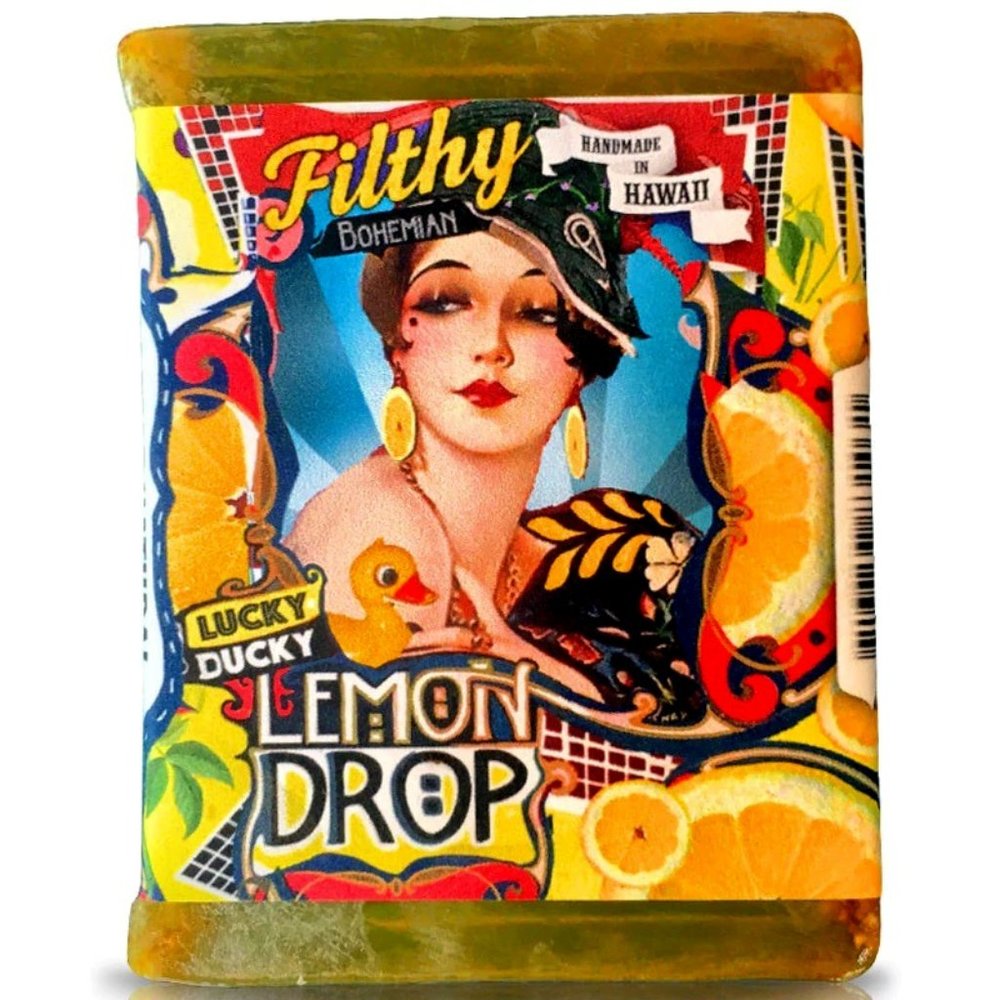 100% Natural Organic Soap. Lucky Ducky Lemon Drop. Handmade in Hawaii. 2oz.
